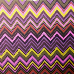 Chevron 100% Silk Jersey Knit Fabric - Bold Zigzag Print in Purple, Black, Rust, Pink, and Olive