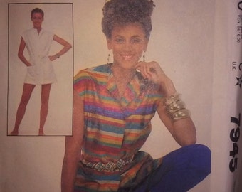 Vintage 1980s Wrap Cover-Up Top Sewing Pattern - Size 12 (Small) - Original with Envelope