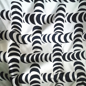 Black and White 100% Silk Twill Fabric by the Yard or Meter