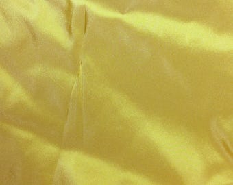 Ghee Silk Taffeta - Golden Yellow Iridescent Pure Silk Fabric by the Yard or Meter