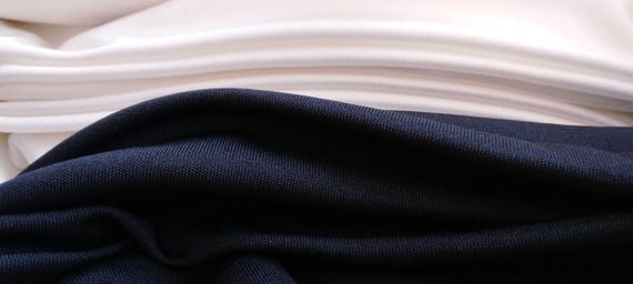Black or White Solid Silk Jersey Fabric by the Yard or Meter - Medium Weight 54-Inch Wide Stretch 100% Silk Knit Material