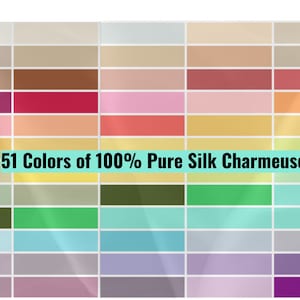 100% Silk Charmeuse in 50+ Solid Colors by the Yard or Meter - 16 Momme Pure Mulberry Silk with a Satin Smooth Finish