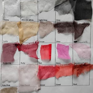 100% Silk Crinkle Chiffon Fabric by the Yard or Meter in 40 Solid Colors