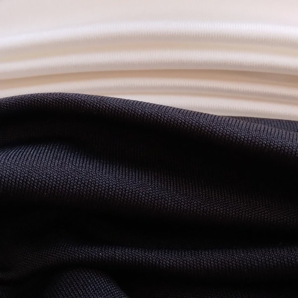 Black or White Solid Silk Jersey Fabric by the Yard or Meter - Medium Weight 54-Inch Wide Stretch 100% Silk Knit Material