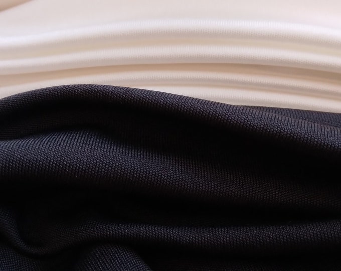 Black or White Solid Silk Jersey Fabric by the Yard or Meter Medium