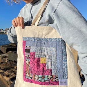 Upcycled patchwork handmade handbag tote bag