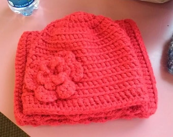 Combo de sombrero y bufanda de invierno