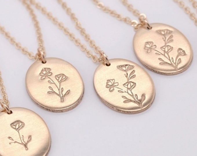 A bloom for every family member, Flower Necklace, mothers day gift, Wildflower necklace, family necklace, gift for mom, gift for grandma