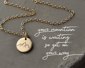 Mountain necklace, graduation gift, graduation gift for her, gold necklace, delicate necklace, dainty jewelry, minimalist necklace