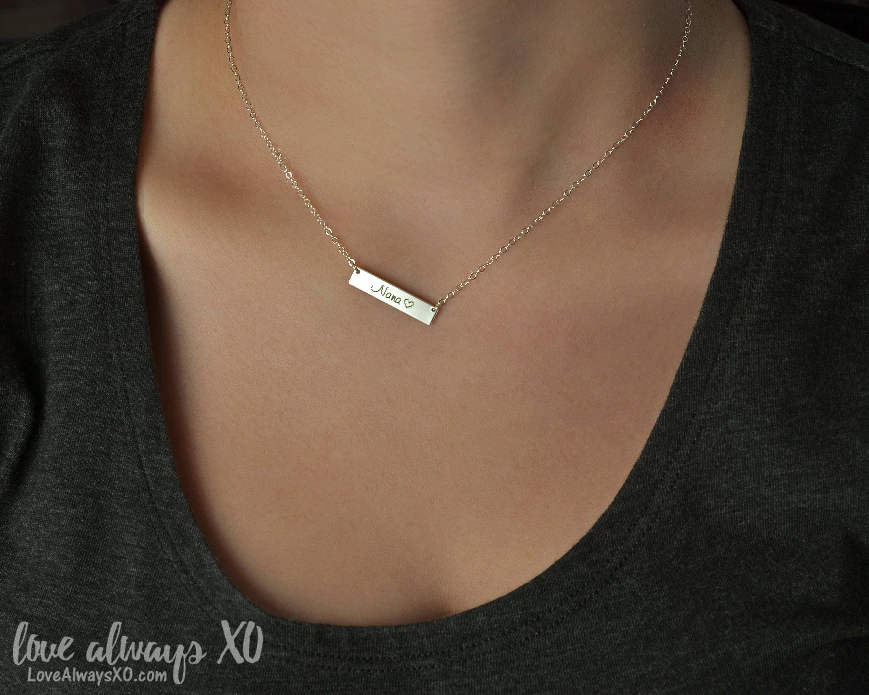 Silver bar necklace, small bar necklace 