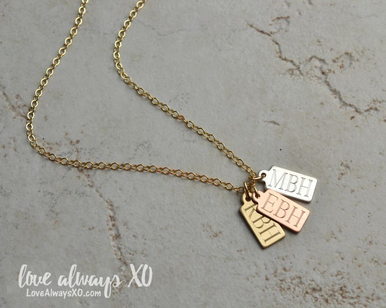 Initial Necklace Mom Necklace Kids Initials Gift for Mom Etsy