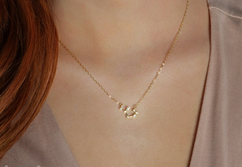 Zodiac constellation necklace, celestial jewelry, celestial necklace, zodiac sign necklace, star sign jewelry, gift for her, jewelry for her image 4