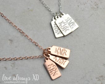 Initial Necklace, mom necklace, kids initials, gift for mom, new mom gift, sterling silver necklace, silver initial necklace