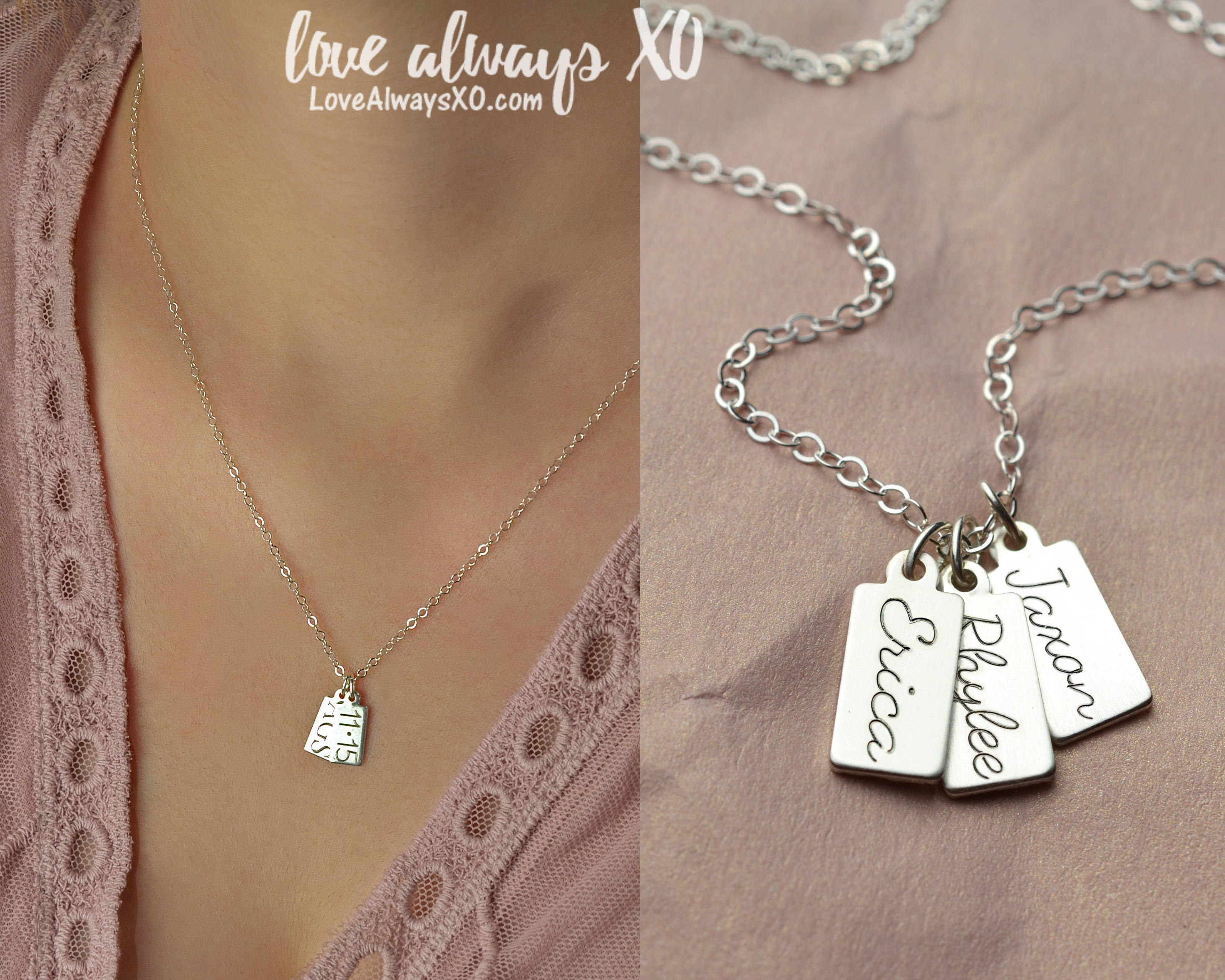 Initial Necklace Mom Necklace Kids Initials Gift for Mom Etsy