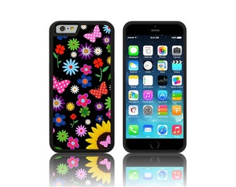 Floral Butterflies Silicone Case for Apple iPhone 5,5s,5c,6 & 7+  PLUS TPU Gel Cover