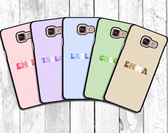 Personalised Pastel Name case for Samsung GALAXY A-Series Custom Initial hard Cover