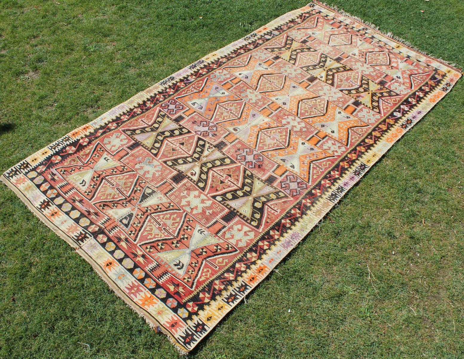 Geometric Pattern Pale Color Turkish RugTraditional Oversize Etsy