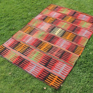 Turkish kilim rug 9x6, Vintage wool Kilim Rug, Anatolian handwoven Kilim rug, Turkish Rug kelim Area Rug Tapis colorful tribal rug,  10770