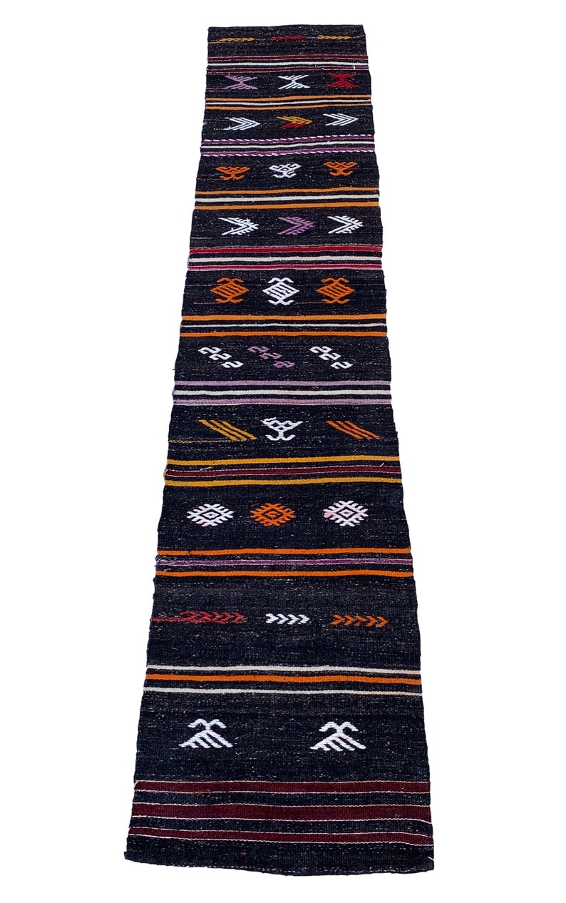 orange white charcoal oriental narrow rug runner,340x67 cm11/'x2.2/' Turkish tribal ethnic rug runner 11x2 black handwoven wool rug runner