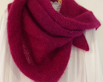 Raspberry pink shawl