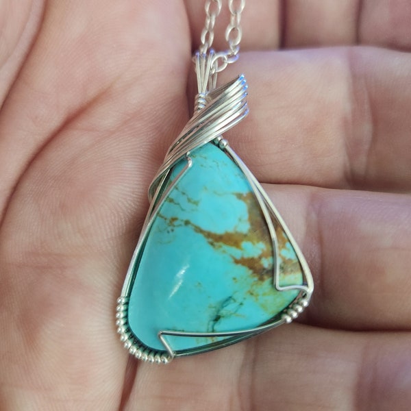 Turquoise Mountain Pendant, Aaa Grade, Native American Powerful Sacred Healing & Medatition Stone, Rock Star of the Healing Stones, Handmade