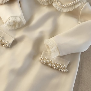 Pearls Dress, Baptism Dress, Girl Dress, Christening Dress