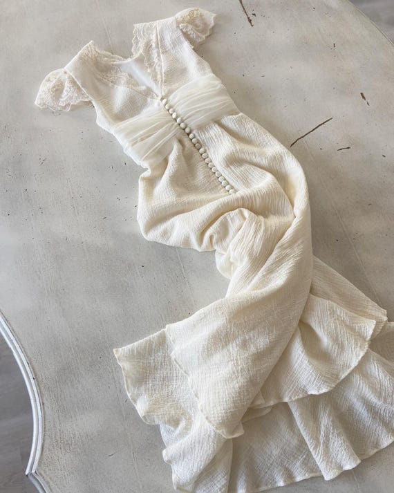 baby girl white lace dress Baby Girl Baptism Dress Off-White Floral Lace