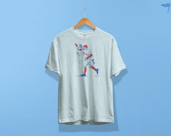 Red Pinstripes Illustrated Player Tee (9 Player Options)