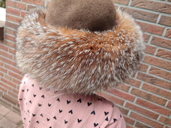 Hat with fox fur trim, vintage - image 2