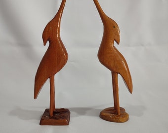 2 figurines en bois, vintage