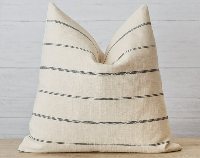 Black Striped Pillow Cover Etsy