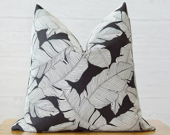 Black and White Reversible Outdoor Pillow