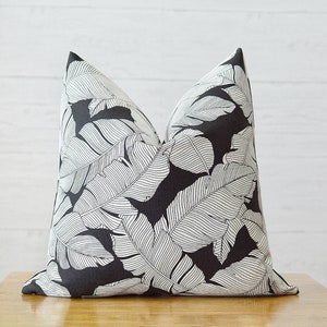 Black and White Reversible Outdoor Pillow