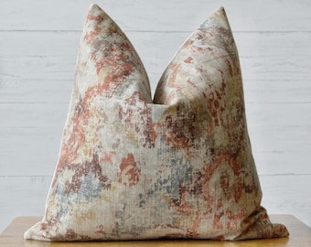 Housse de coussin brume vintage rouille