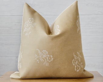 Taie d'oreiller floral noyer cendré