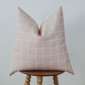 Pink Windowpane Pillow Cover