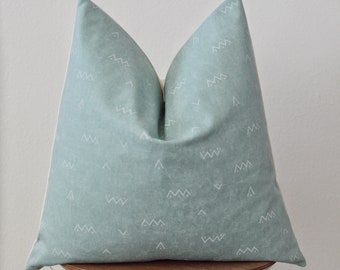 Blue Green Mountain Drops Pillow Cover