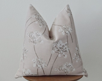 Pink Floral Woven Pillow Cover