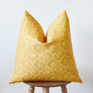 Gold Floral Pillow Cover image 1
