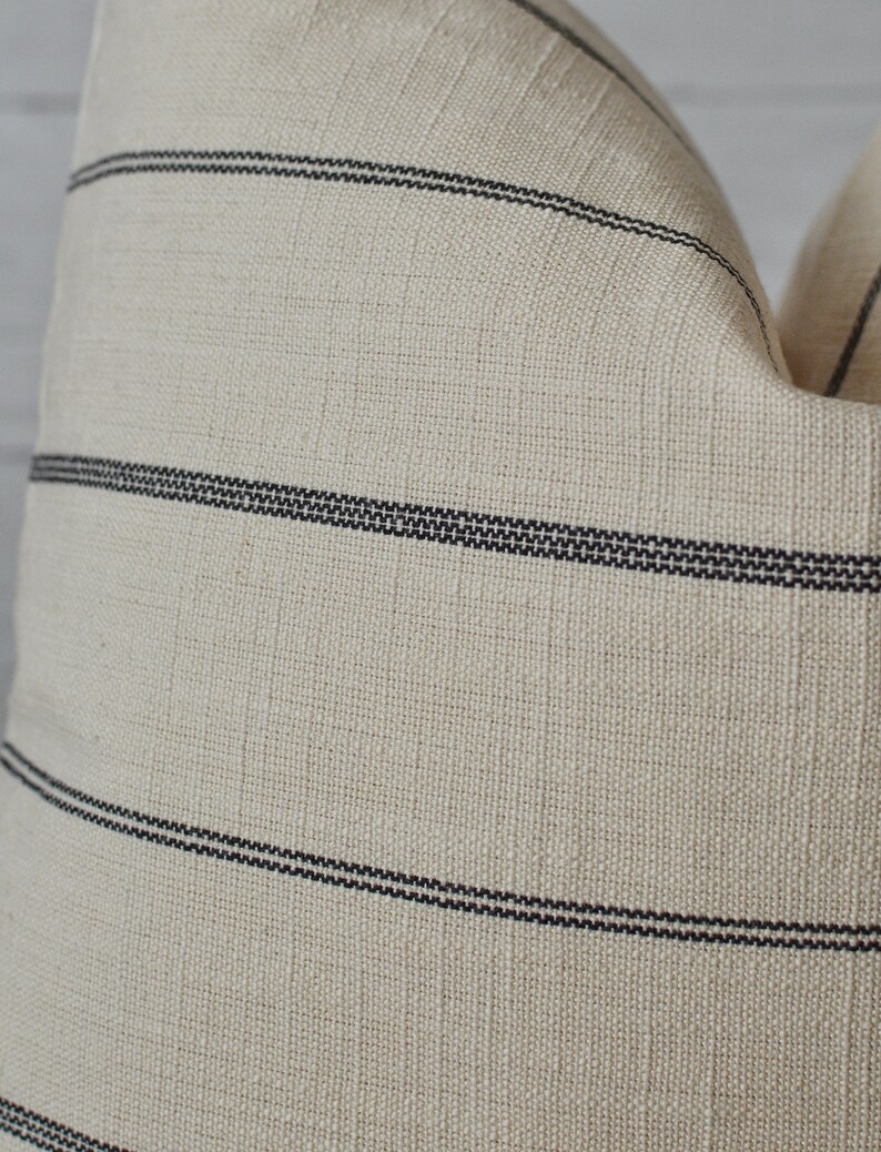 Black Striped Pillow Cover Etsy