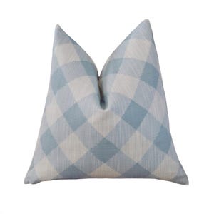 Housse de coussin tissée bleue Lori
