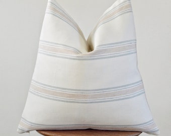 Carrie Striped Linen Pillow Cover