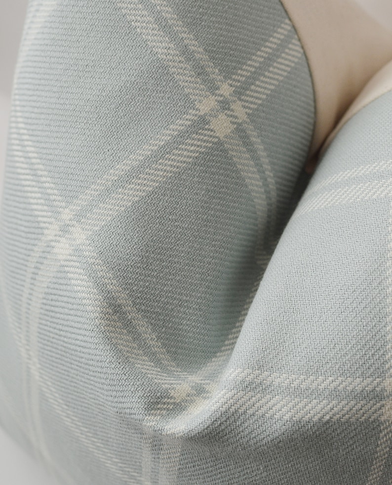 Light Blue Plaid Pillow Cover Etsy