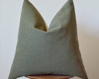 Olive Green Textured Pillow Cover