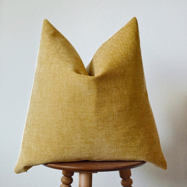 Gold Chenille Pillow Cover