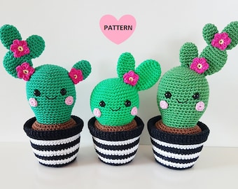 Cactus Friends PDF Pattern, amigurumi, crochet