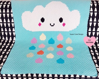 Cloud Blanket - Corner to Corner - C2C - Graphgan Pattern Chart with Written Instructions