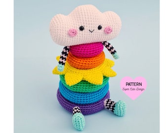Cloud Stacking Toy - PDF Pattern, crochet, amigurumi