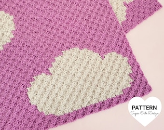 SWEET DREAMS Baby Blanket, PDF Pattern, crochet, C2C, Corner to corner