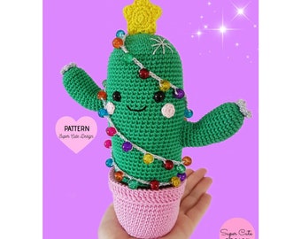 Christmas Cactus PDF Pattern, amigurmi, crochet